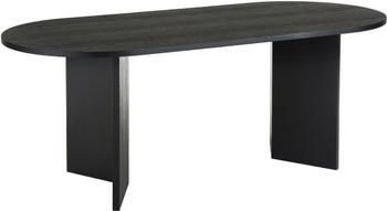 Table ovale en bois noir Joni, 200 x 90 cm