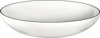 Pastaborden à table ligne noir met zwarte rand, 4 stuks