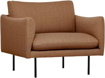 Fauteuil nougat avec pieds en métal Moby
