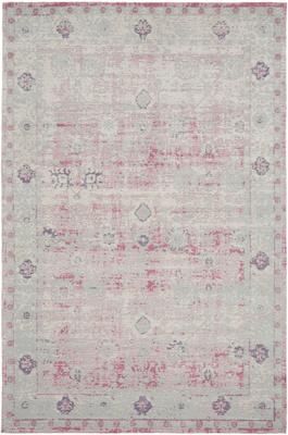 Vintage Chenilleteppich Rimini in Rosa-Hellgrau, handgewebt