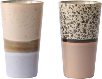 Handgemaakte bekerset 70's in retro stijl, 2-delig