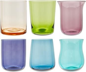 Vasos de colores de vidrio soplado artesanalmente Desigual, 6 uds.