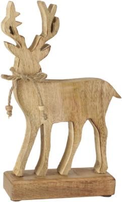 Decoratief hert Forest van hout H 25 cm