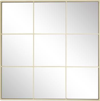Specchio quadrato da parete con cornice in metallo dorato Clarita
