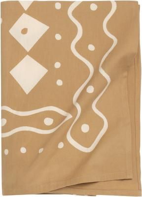 Boho bedsprei Boa in mosterdgeel/wit