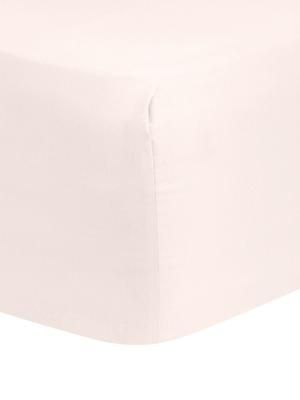 Lenzuolo con angoli in raso di cotone rosa Comfort