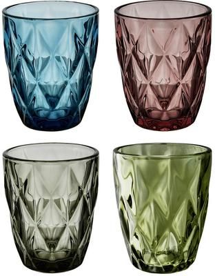 Set de vasos de colores con relieve Colorado, 4 uds.