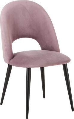 Chaise rembourrée velours rose Rachel