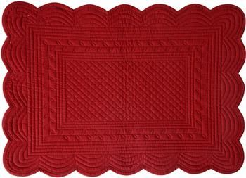 Set de table rouge Boutis, 2 pièces