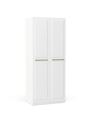 Modularer Drehtürenschrank Charlotte in Weiß, 100 cm Breite, mehrere Varianten