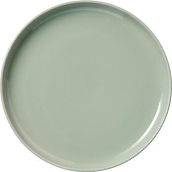 Assiettes plates en porcelaine vert sauge Nessa, 4 pièces