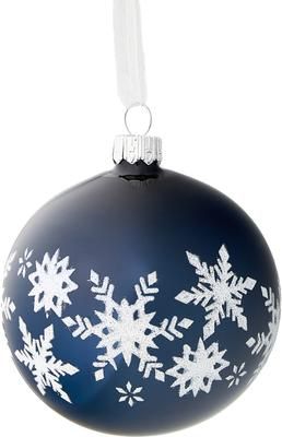 Mundgeblasenes Weihnachtskugel-Set Snowflake Ø 8 cm, 6-tlg.