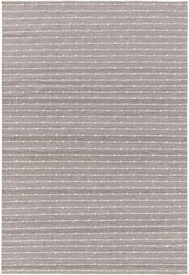 Handgewebter Baumwollteppich Lupo in Grau/Beige