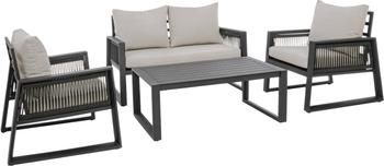 Garten-Lounge-Set Captiva in Beige/Anthrazit, 4-tlg.