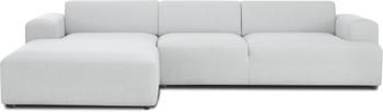 Canapé d'angle 4 places gris clair Melva