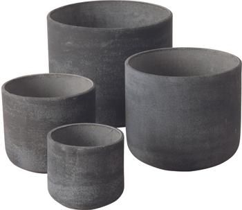 Set 4 portavasi dipinti a mano color grigio scuro Cemento