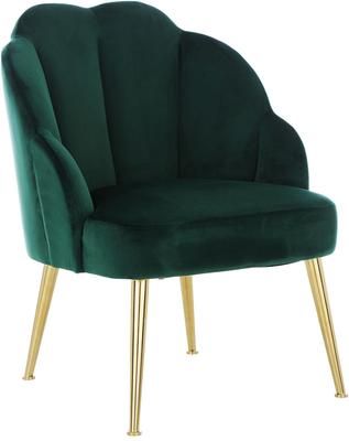 Fauteuil cocktail en velours vert Helle