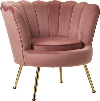 Fauteuil cocktail velours vieux rose Oyster