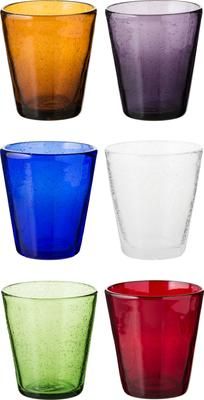 Vasos de colores de vidrio soplado artesanalmente Cancún, 6 uds.