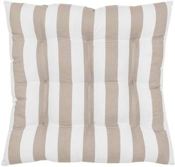 Gestreept stoelkussen Timon in taupe/wit