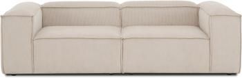 Canapé modulable 3 places velours côtelé beige Lennon