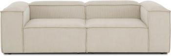 Canapé modulable 3 places velours côtelé beige Lennon