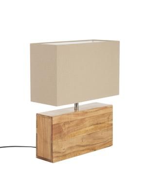 Lampe à poser avec socle en bois d'acacia Rectangular