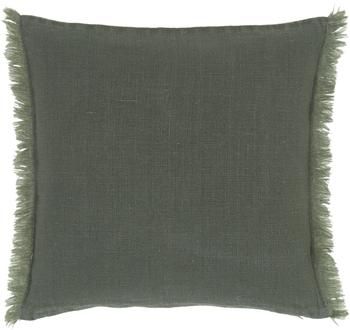 Housse de coussin lin vert foncé Luana