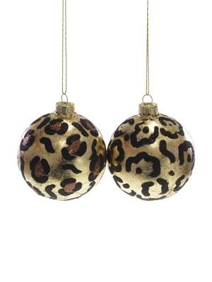 Kerstballen Safari Ø 8 cm, 2 stuks