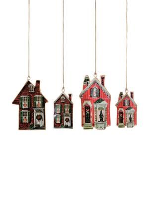 Aornos navideños Houses, 4 uds.