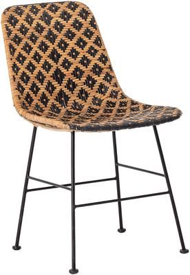 Sedia in rattan nero/beige Kitty
