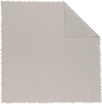 Baumwoll-Tischdecke Nalia in Beige mit Fransen