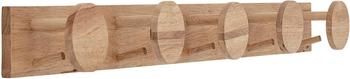 Perchero de pared de madera de caucho Emme, 10 Gancho