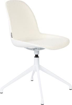 Chaise de bureau tissu bouclé blanc Albert