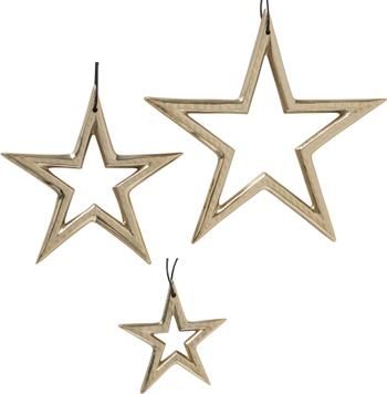 Sterren hangers Taumi in goudkleur, 3 stuks