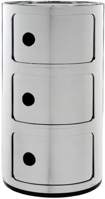 Contenitore di design argentato con 3 cassetti Componibili