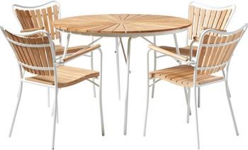 Gartensitzgruppe Ellen, 5-tlg. aus Holz und Metall