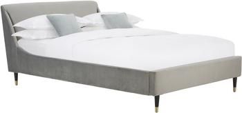 Letto imbottito in velluto grigio Nova