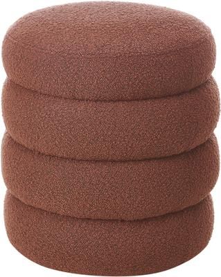 Sgabello in tessuto bouclé marrone Alto