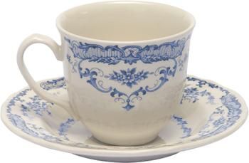 Tasses à thé avec sous-tasses vintage bleu Rose, 2 pièces