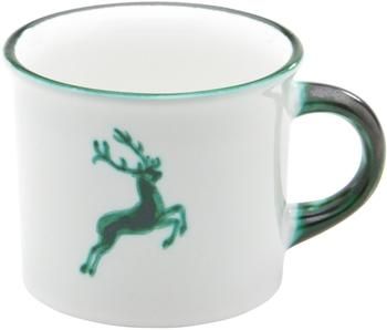 Handbemaltes Kaffeehaferl Grüner Hirsch
