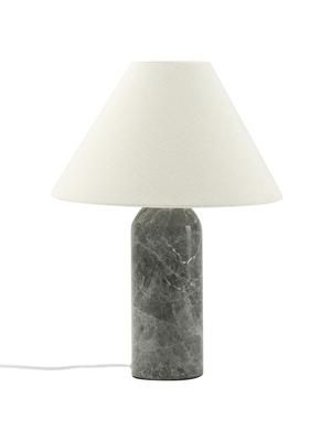 Grande lampe à poser avec socle en marbre gris foncé Gia