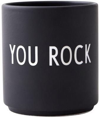 Mug design en porcelaine noir Favourite YOU ROCK