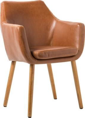 Chaise cuir synthétique pieds en bois Nora