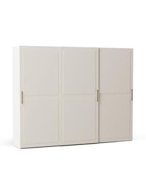 Modularer Schwebetürenschrank Charlotte in Beige, 300 cm Breite, mehrere Varianten