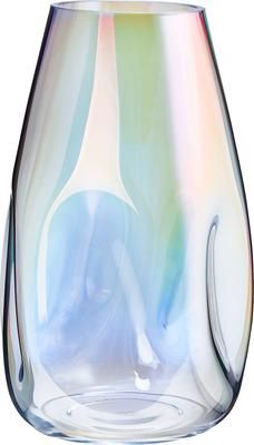 Grand vase irisé verre soufflé bouche Rainbow