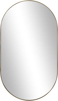 Ovale wandspiegel Lucia met goudkleurige metalen lijst