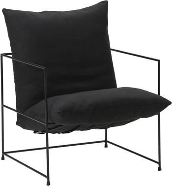 Fauteuil lounge gris foncé cadre en métal Wayne
