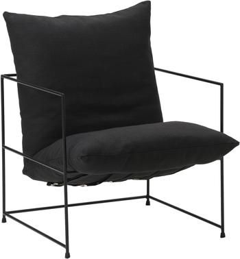 Fauteuil lounge gris foncé cadre en métal Wayne