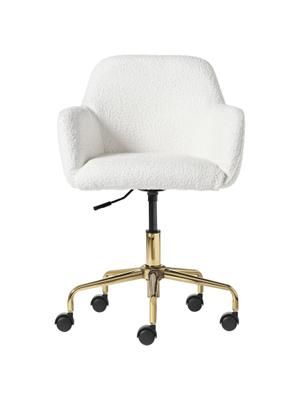 Chaise de bureau en tissu bouclé Lucie